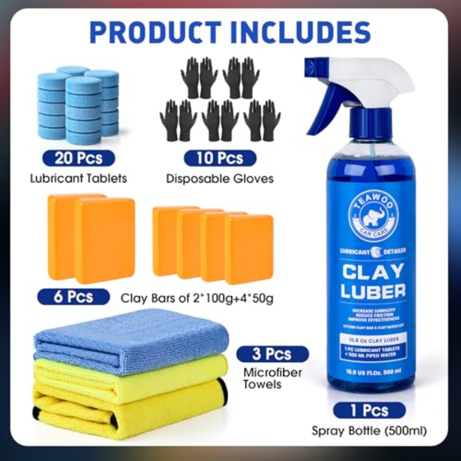 Clay Bars Kit, 6 Clay Bars and - Clay Bar Lubricant avaliação e preço