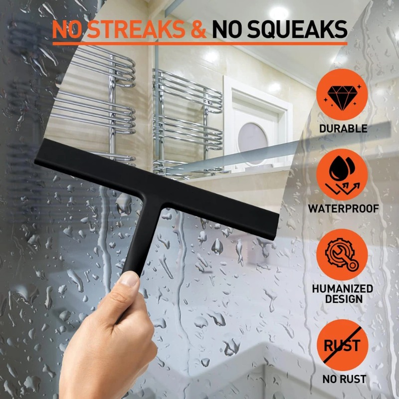 Matte Black Silicone Squeegee  - Glass Cleaner Streak avaliação e preço