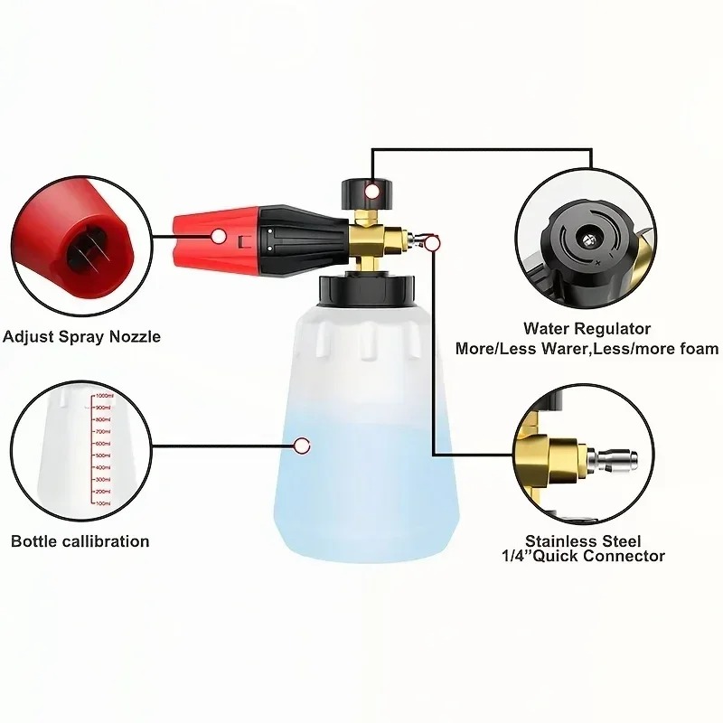 Adjustable Snow Foam Lance 1L  - Foam Cannon Car Wash avaliação e preço