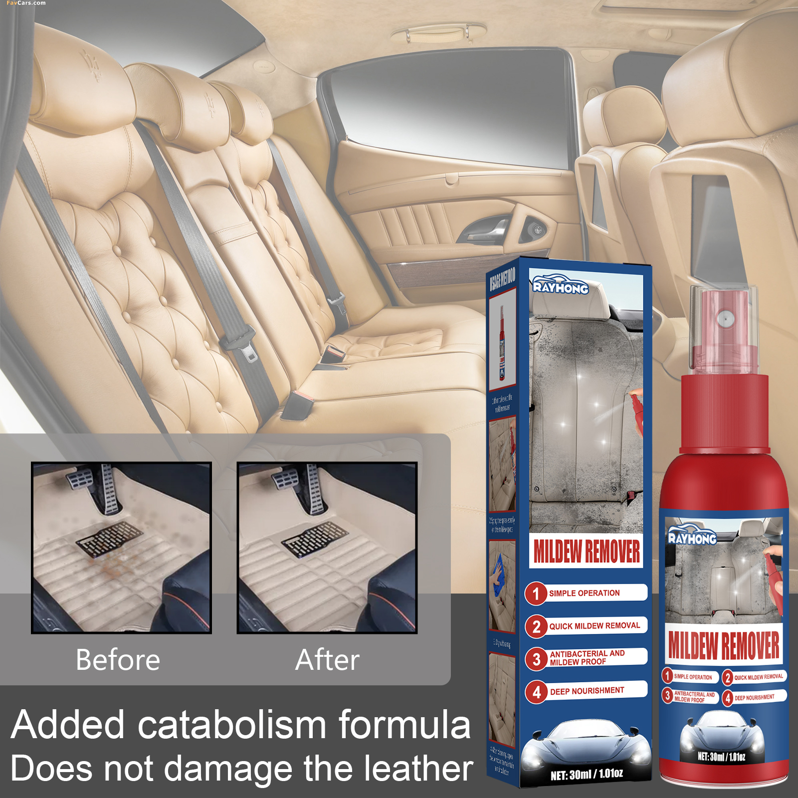 Car Mildew Remover Spray Multi - Leather Cleaner Interior avaliação e preço